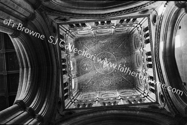 LOOKING UP AT INTERIOR OF W.TOWER FROM FLOOR OF NAVE